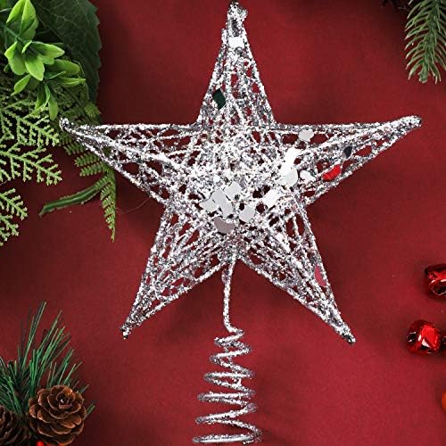 Uratot blistali božićno drvce Topper Metal Božićni krovni vrh Hallow Wire Star Topper za božićni ukras kuće