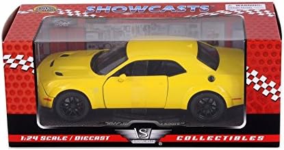 Motor Max 2018 Dodge Challenger SRT Hellcat Widebody, Svijetlo žuta 79350yl - 1/24 Ljestvica Diecast Model Model Toy Car, Unisex -Childrend