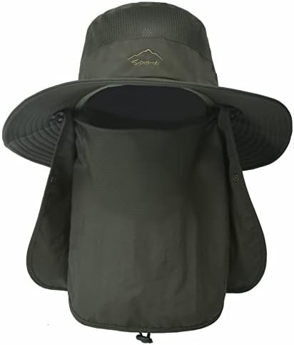 Kwubie ribolovni šešir, šešir za zaštitu od sunca, šešir na otvorenom širokom vrpcu, UV zaštita boonie šešir s poklopcem za lice i