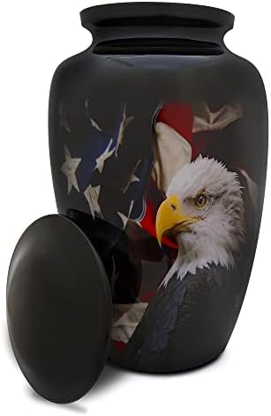 Počasni spomen -obilježja Patriotska srca orla urna za ljudski pepeo | Kremacija američke zastave za odrasle, kremacija urna za veteran,