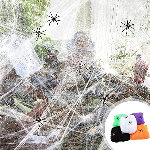 NC 2PCS ukras za Halloween Spider pamuk nit pauk pauk web rekvizit za zabavu ukras za uređenje house zabave