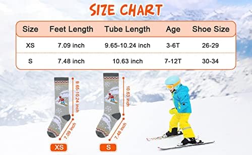 Century Star Kids Ski čarape Zimske toplo koljeno visoke snježne čarape za dječake mališana djevojčice meke vunene čarape Skijanje