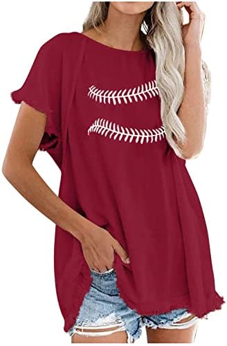 Kompleti košulja za žene ženske Ležerne košulje s resicama s okruglim vratom, majice kratkih rukava, modni tiskani pamučni vrhovi