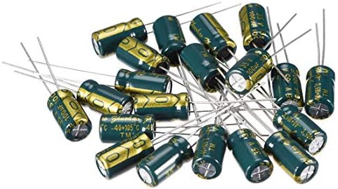 Uxcell aluminijski radijalni elektrolitički kondenzator Niska ESR zelena sa 100UF 35V 105 Celsius Life 3000H 6,3 x 11 mm visoka struja