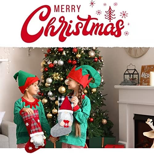 2 PCS Gnome božićne čarape Novi set, 3d Djed Božićnjake Personalizirane čarape, klasični kamin viseći za ukrasi za božićne zabave