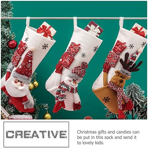 Amosfun božićni dekor božićna čarapa božićno drvce viseće ukras xmas viseće čarape poklon torba božićni ukrasi