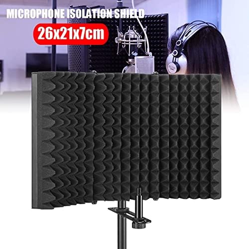 Izolacijski štit mikrofona, raspoloženi štit za izolaciju na radnoj površini, pop filter, profesionalni studijski mic za apsorbiranje