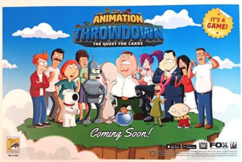 Plakat - Animacija Throwdown Quest for Cards Poster 11x17 inča koji sadrži likove iz Family Guya, Futurama, američkog tata, kralja