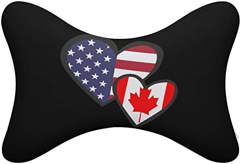 Hearts American Kanada zastava jastuk za vrat od automobila mekani jastuk za glavu za glavu Jastuk za odmor Jastuk 2 Paket za vožnju