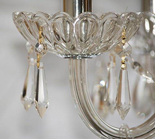 Royal Designs suza čisti privjesci kuglice lusterice pendlouge bademovi rez s poliranim mesinganim priključcima, 2 inča, kristalne