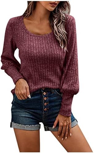 Džemperi za žene casual s dugim rukavima pleteni pulover pulover solid u boji trendov jeseni slojevi džemper vrhovi