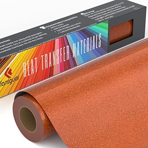 Fansguar Holografski narančasti sjaj HTV Roll -12 X6ft Željezo na prijenosu topline vinil za DIY košulje darove