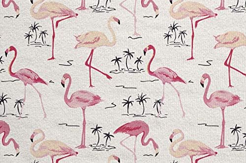 Ambsonne Flamingo Yoga Mat ručnik, flamingos u vintage stilu ilustracija ljubav i romantične životinje Umjetnički ispis, bez klizanja