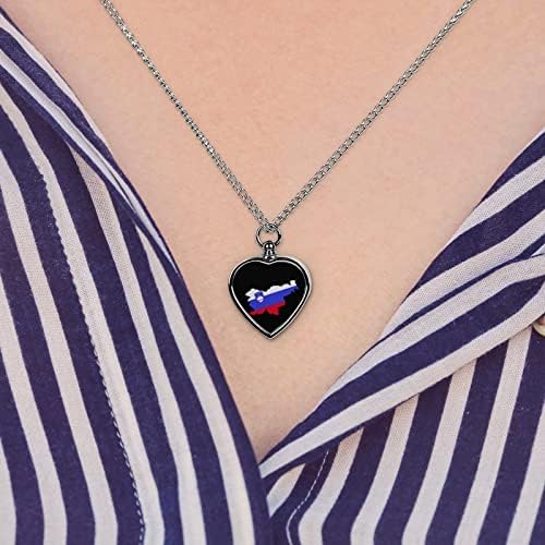 Ogrlica u obliku urne sa Slovenijom za pepeo personalizirana ogrlica u obliku srca nakit za kremiranje kućnih ljubimaca spomen privjesak