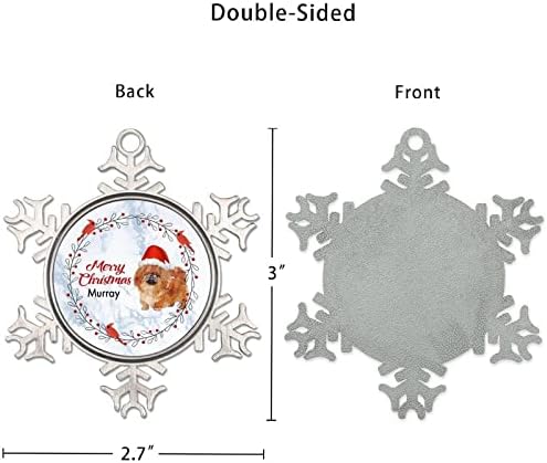 Pewter snježne pahuljice pas u šeširu kardinali vijenac personalizirani ukras ukras suvenir zimske ukrase čudesa za parove novopečene