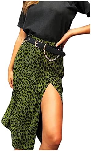 Ženska boho leopard tiskana suknja dame seksi podijelite liniju midi suknju ljeto povremeni visoki struk ljuljajući midi suknje