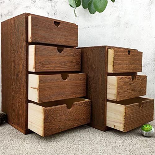 KLHHG smeđa drvena višeslojna skladišna kutija za radnu površinu ladice u stilu raznesene kutije za razvrstavanje
