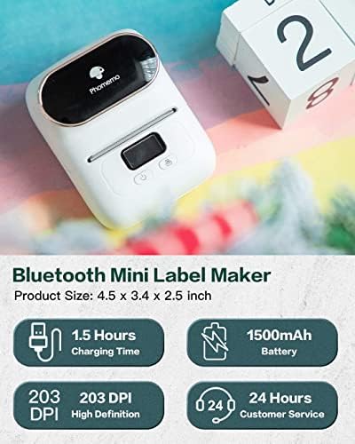 Uređaj za stvaranje naljepnica Phomemo M110 Bluetooth sa 3 rolama термоэтикеток veličine 1,96 x 1,96 (torba 50x50 mm), pisač za stvaranje