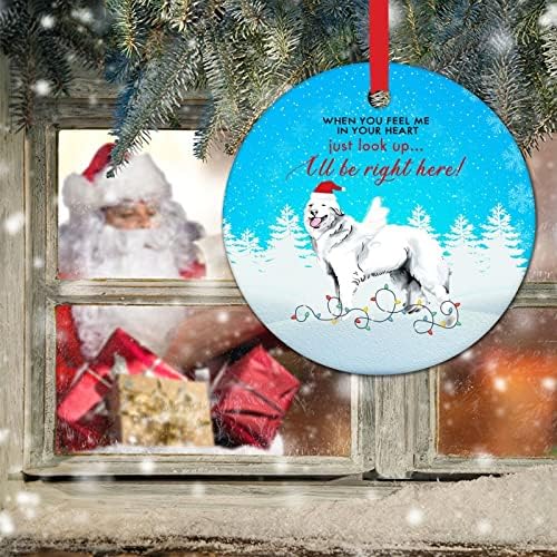 Pseći božićno drvce ukrasi pas zauvijek u našem srcu okrugli keramički božićni ukras memorijalni pas na nebu božićni viseći božićne
