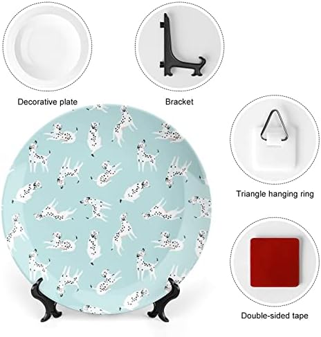 Smiješna dalmatijska pseća keramička kost Kina ukrasni tanjuri s pločama za večeru visećih stajališta