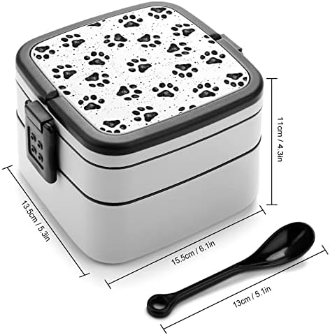 Pseća šapa ispisuje dvoslojni bento kutija za ručak kutija za obrok za rad izletnice izletnice