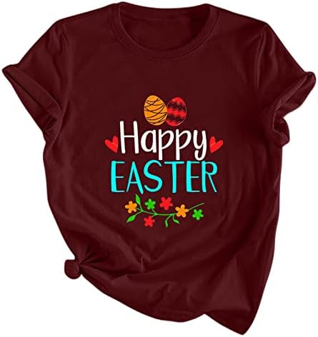 Ženska sretna uskrsna majica Uskrsna jaja smiješna slatka majica za tisak kratkih rukava casual grafički majilac