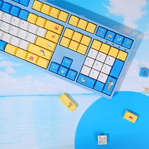 104 + 24 plave i žute kapice za tipke za odabir kompatibilne s tipkama za odabir, kompatibilne s tipkama za odabir, 64 68 84 87 104