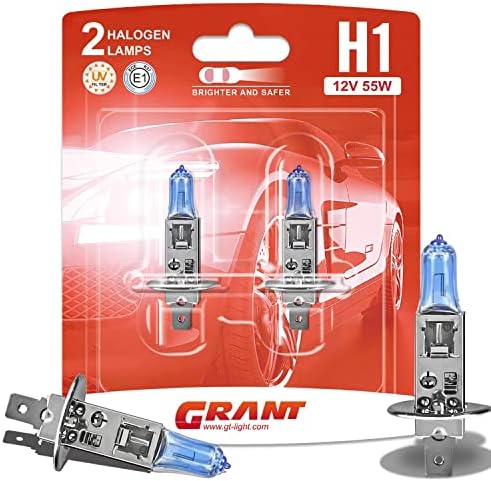 Grant H1 halogena žarulja prednjih svjetala, 2 pakiranja visoke zrake i žarulje za zamjenu magle, 12V 55W žarulje visokih performansi
