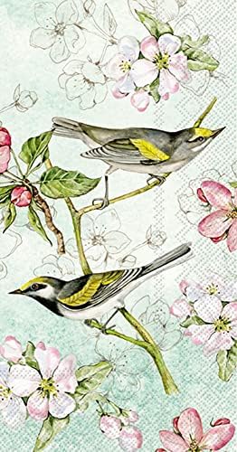 Cvjetni i ptičji tematski ručnici za goste 32 ct - ukrasne papirnate salvete za buffet kuhinju ili kupaonicu ručnike za ruke, dizajn