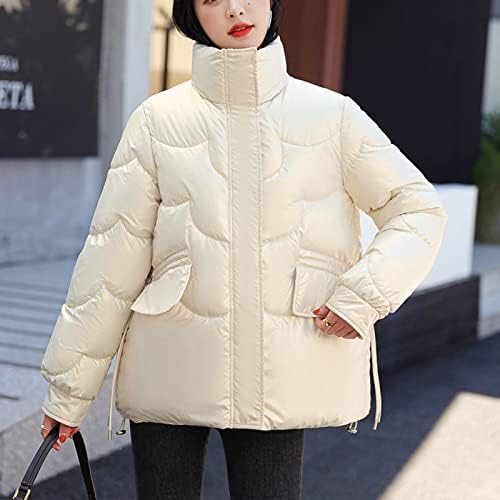 Uofoco jesen trendovska planinarska jakna za ženske usjev dugih rukava zip up udobnost labava jakna s jaknom debela čvrsta visoka