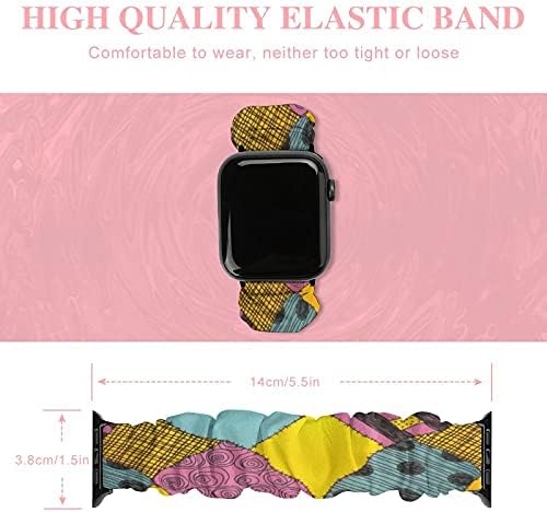 Jack & Sally naramenica kompatibilna s pojasom Apple Watch 38 mm 40 mm 42 mm 44 mm rastezljiva elastična traka za remen žene narukvica