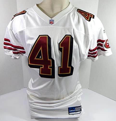2001. San Francisco 49ers 41 Igra izdana White Jersey 44 dp32807 - Nepotpisana NFL igra korištena dresova