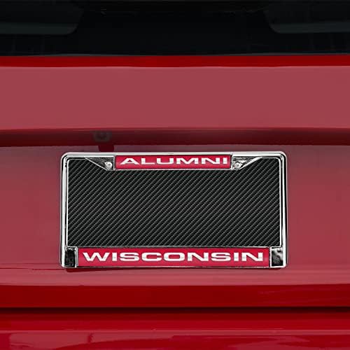 NCAA Rico Industries Wisconsin Badgers Alumni Chrome Laser Licens Okvir 12 x 6 laserski rez kromirani okvir - automobil/kamion/SUV