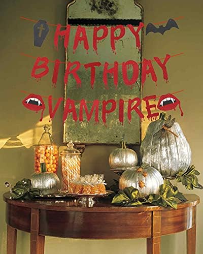 Halloween sretan rođendan, sjajni Halloween vampirski rođendan, ukrasi za zabavu za Halloween, ukrasi za zabavu o vampirima, ukrasi