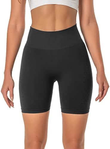 Tranxphit crne biciklističke kratke hlače žene - bešavni škakljivi prozračni prozračni 5,5 inčni kratke hlače za vježbanje u teretani
