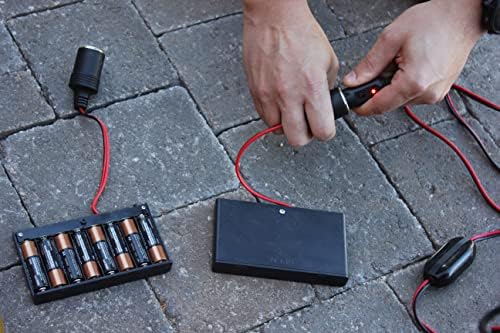 Kutija za baterije od 12 do 8 AA baterija s priključkom za auto pribor od 12 V