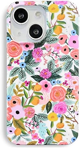 J.West iPhone 13 futrola 6.1, mekani udarci Slatki cvjetni telefon zaštitni poklopac za žene, dizajn vrtnog cvijeća Cvjetni dizajn