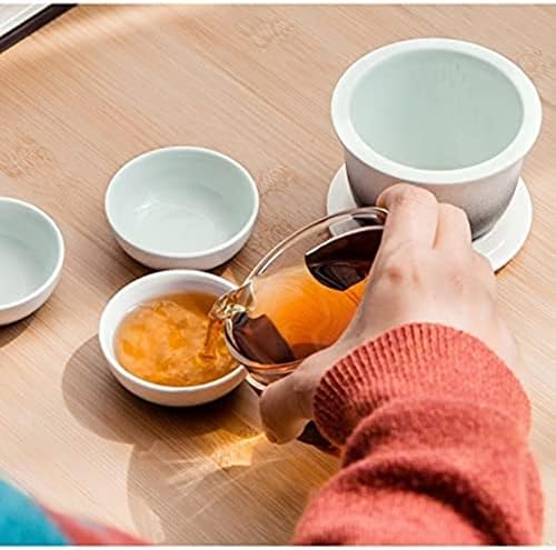 DMWMD Keramički čajnik Gaiwan Teacups Tea Pot Portable TUME TEA SET TUME TEAT SET SELENT
