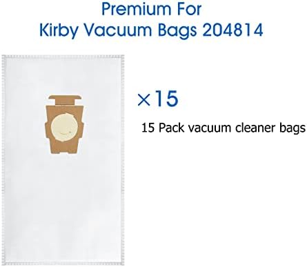 15 pakiranje 205811 F STYLE TRADNE Vreće za prašinu kompatibilno s Kirby vakuumskim vrećicama 205811 204811 204814 204808, odijelo