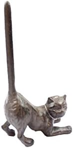 Nosač od lijevanog željeza mačjeg papirnatog ručnika 10 - metalna umjetnost - ukrasna mačka kuhinja