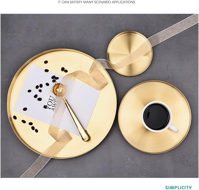 DNYTA metalne ukrasne ladice od nehrđajućeg čelika za stolić za kavu zlato okruglo 12 inčnih organizacija nakit kozmetika za skladištenje