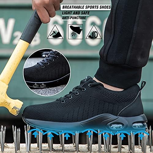 Ženski muški sigurnosni atletski rad Industrijske i građevinske cipele pletene mrežice bez prozvale ravne lagane tenisice
