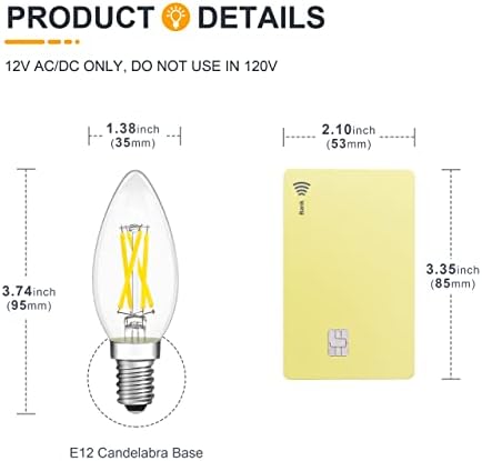 Žarulja svjetlo dana TOKCON 5000K 12V- - low-voltage led žarulja Edison snage 4 W B11 /8 W ST19 za RV /pejzaž /svjetla /stup / offline