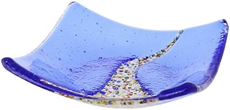 GlassOfvenice Murano staklo Klimt kvadratni ukrasni tanjur - plava