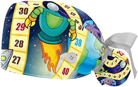 2pcs Radna kapa s vrpcom vrpce leđa smiješna ploča za igru ​​Monster Rocket Rocket Alien Planet konjski kape za žene za žene