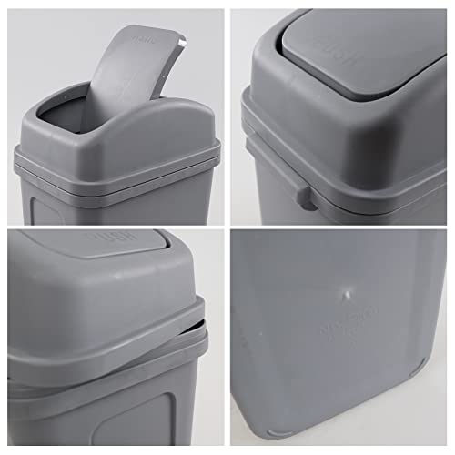 2-galonska mala kantica za smeće s preklopnim poklopcem, siva kanta za smeće s preklopnim poklopcem