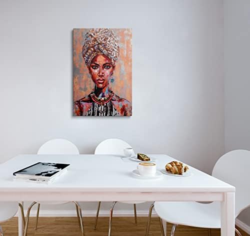 Afroamerički platno zidna umjetnost uokvirena djevojka žena kraljica dama slike dekor za dnevnu sobu spavaća soba kućni ured umjetnička