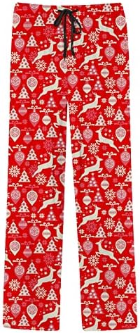 Muške božićne pidžame hlače visoki struk snjegovića grafički pjs spasova udobna casual izvlačenja dugačka pidžama salona hlače