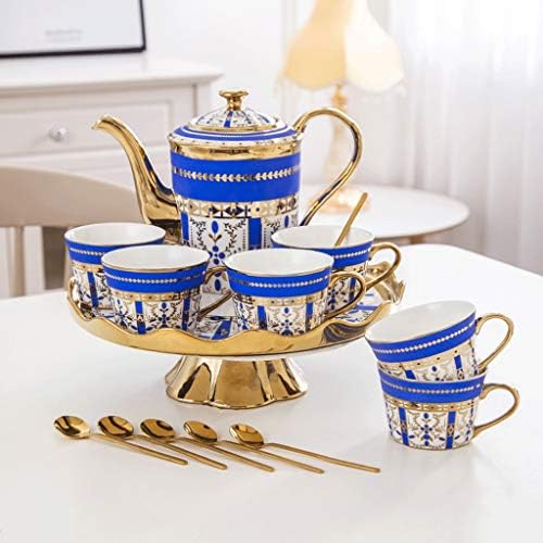 Lkyboa keramičke šalice za kavu i lonac set za doručak mliječni čaj čaj s rotatiranim pladnjem za piće 8 komada ekološki prihvatljivi