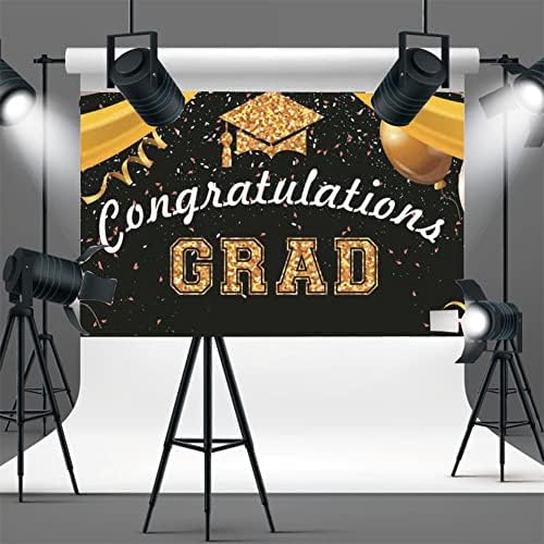 Youidhome diplomirani natpis za proslavu Grada za diplomske zabave ukrasi 2023 Okružna pozadina, crno-zlato